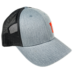 Red Silicone Patch on Heather/Gray Hat - hat-s-heather/gray